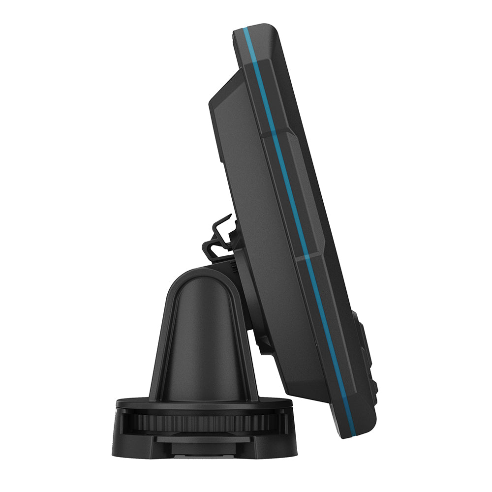 Garmin STRIKER Vivid 4cv fishfinder display showing underwater sonar imaging with GT20-TM transducer attached.