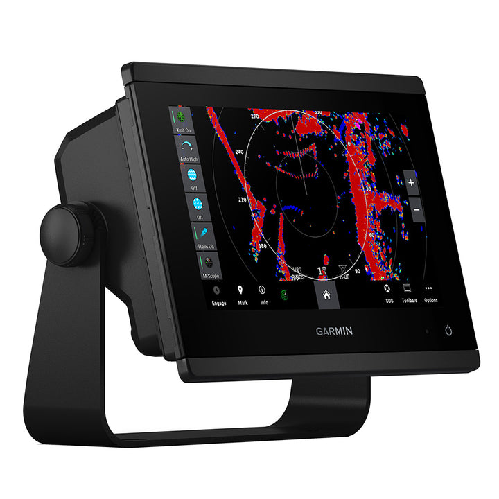 Garmin GPSMAP 743 Chartplotter GN+ display showing detailed nautical charts and navigation interface.