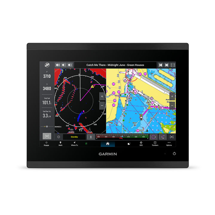 Garmin GPSMAP 9010 Premium chartplotter with worldwide basemap, featuring a large display and advanced navigation features.