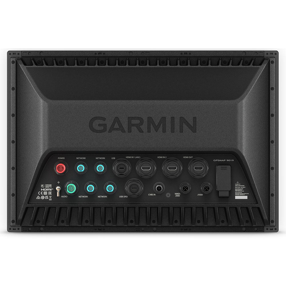 Garmin GPSMAP 9219 19-inch premium chartplotter displaying navigational maps and detailed marine charts on a high-resolution screen.