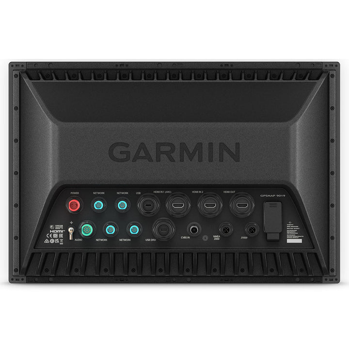 Garmin GPSMAP 9219 19-inch premium chartplotter displaying navigational maps and detailed marine charts on a high-resolution screen.