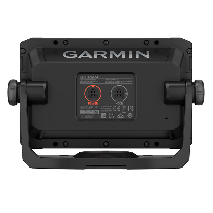 Garmin ECHOMAP UHD2 53CV chartplotter and fishfinder combo with US inland maps and GT20-TM transducer on display.