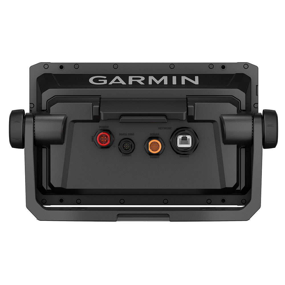 Garmin ECHOMAP UHD2 93sv GPS fishfinder combo with US inland maps and GT56UHD-TM transducer, displaying detailed chart and sonar images.