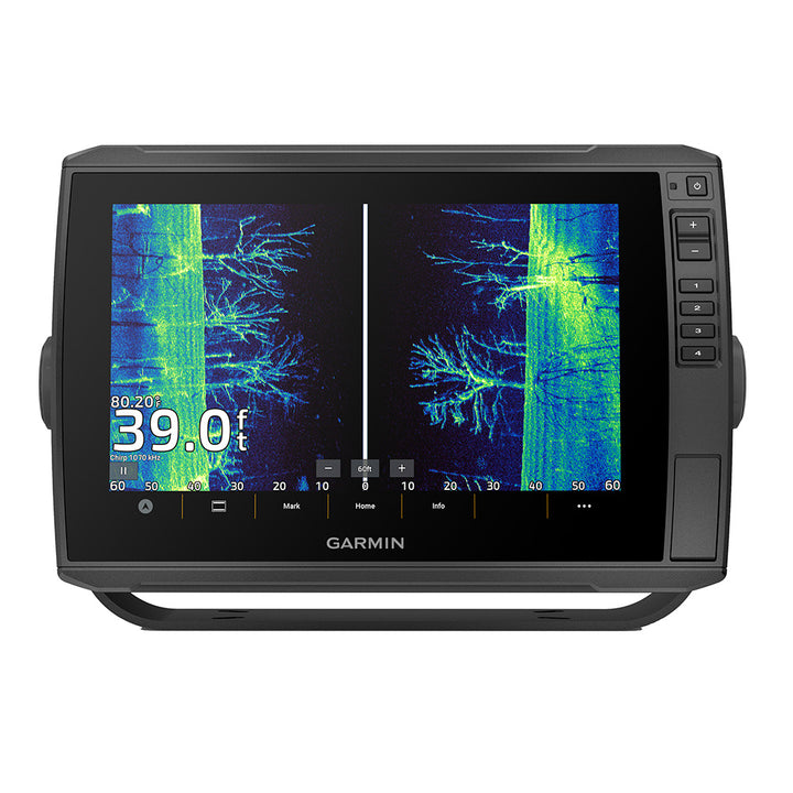 Garmin ECHOMAP Ultra 2 106sv GPS fishfinder combo with Navionics+ display and controls, without transducer.
