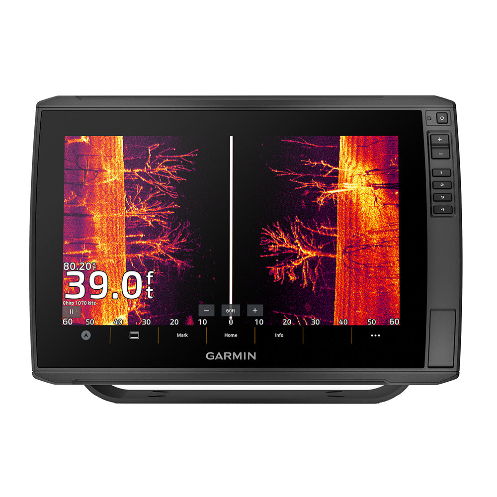 Garmin ECHOMAP Ultra 2 126sv fishfinder combo GPS with Navionics+ mapping, display screen, and control buttons, no transducer included.