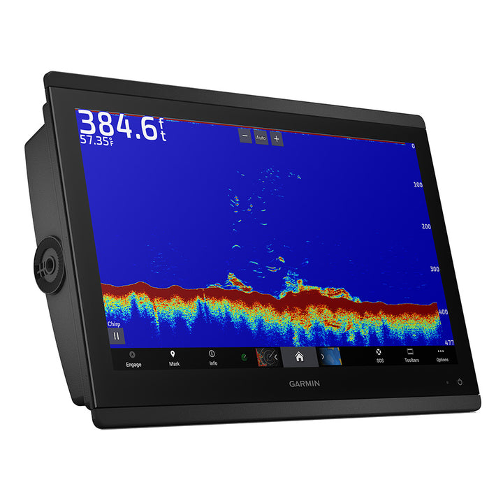 Garmin GPSMAP 8616xsv combo GPS and fishfinder display with sonar and navigation features for boating and fishing.