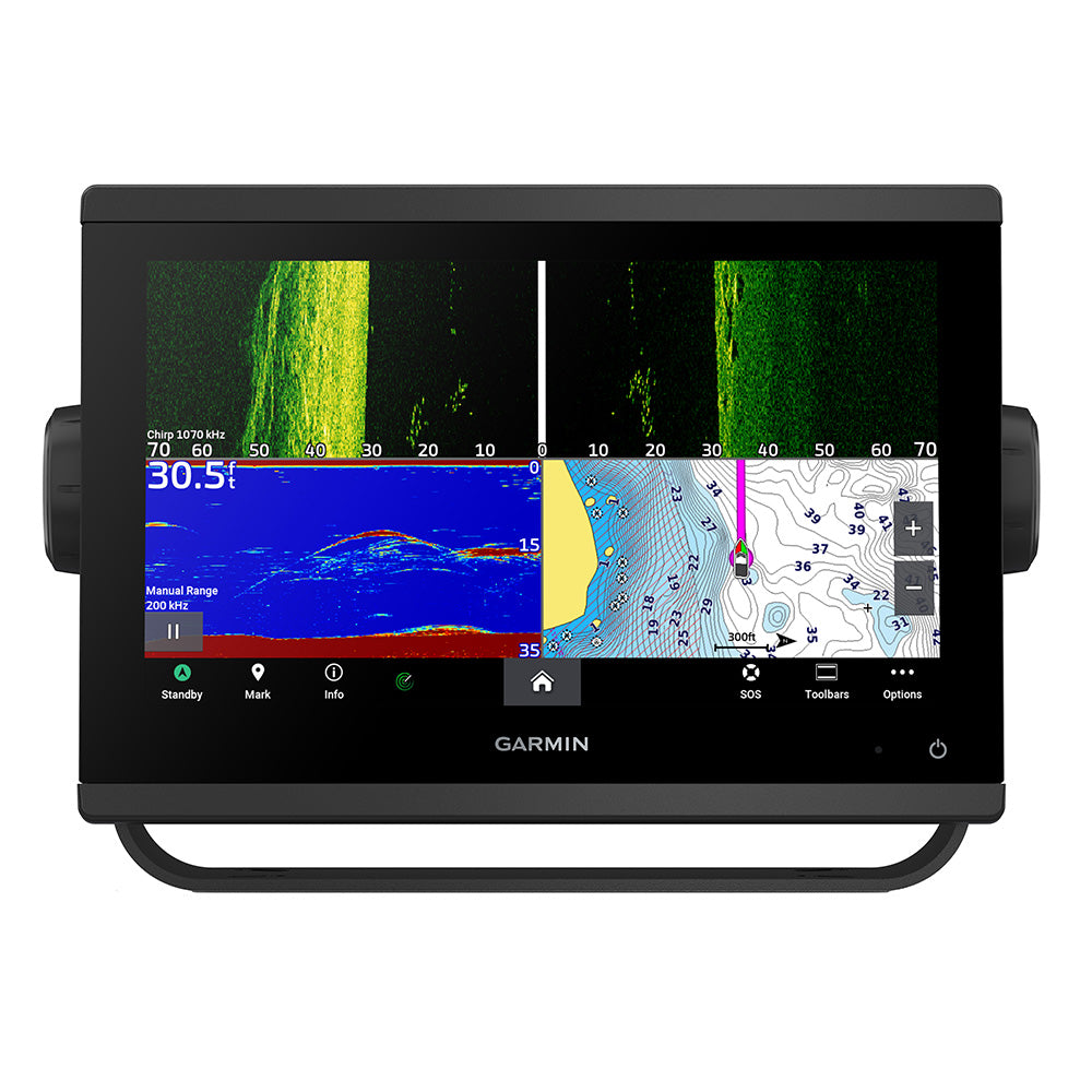 Garmin GPSMAP 943xsv Combo GPS and Fishfinder display with sonar technology and navigation features
