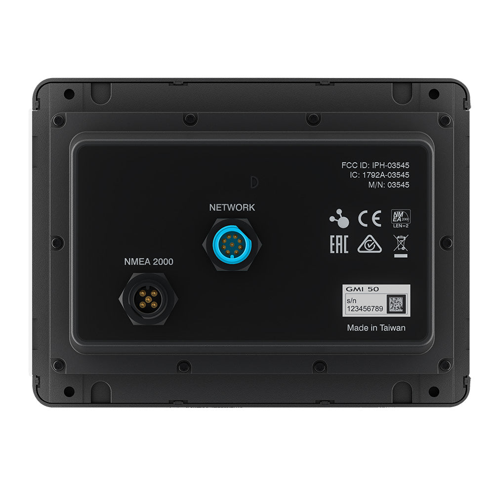 Garmin TD 50 touchscreen display for marine instruments with digital interface and control buttons in a marine setting.