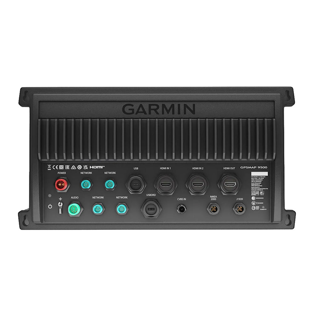 Garmin GPSMAP 9500 black box network cable module, compatible with Garmin marine navigation systems, shown with connectors and ports.
