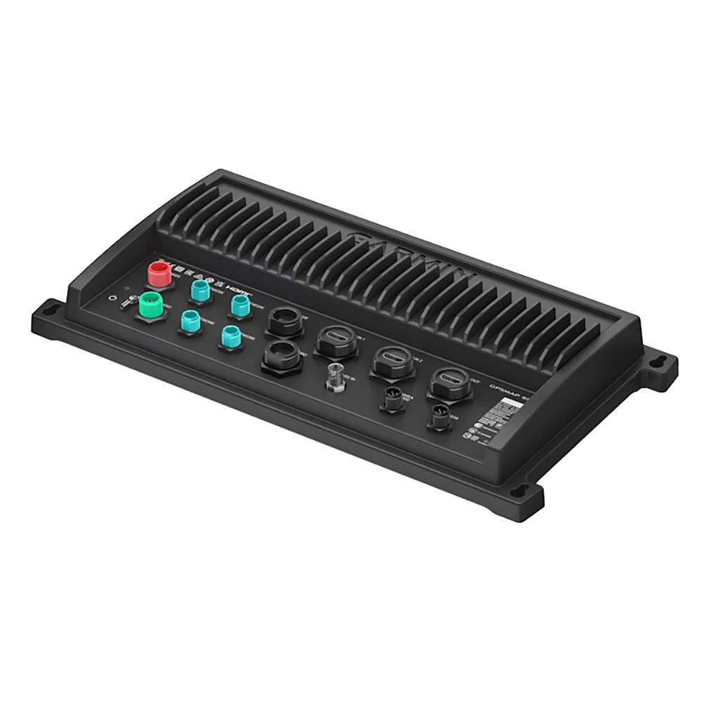 Garmin GPSMAP 9500 black box network module with cables and connectors for marine navigation system.