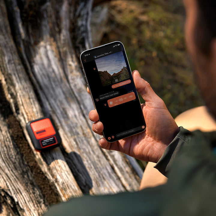Garmin inReach Messenger Plus SOS satellite communicator with photo and voice messaging, personal locator beacon for outdoor safety.