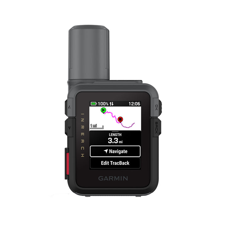Garmin inReach Mini 3 personal locator beacon with compact design, black color, and button controls for emergency communication.