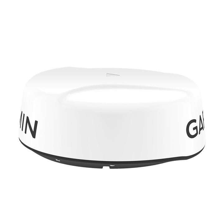 Garmin GMR 24 xHD3 24-inch radar dome, marine radar system with protective dome cover and detailed control panel.