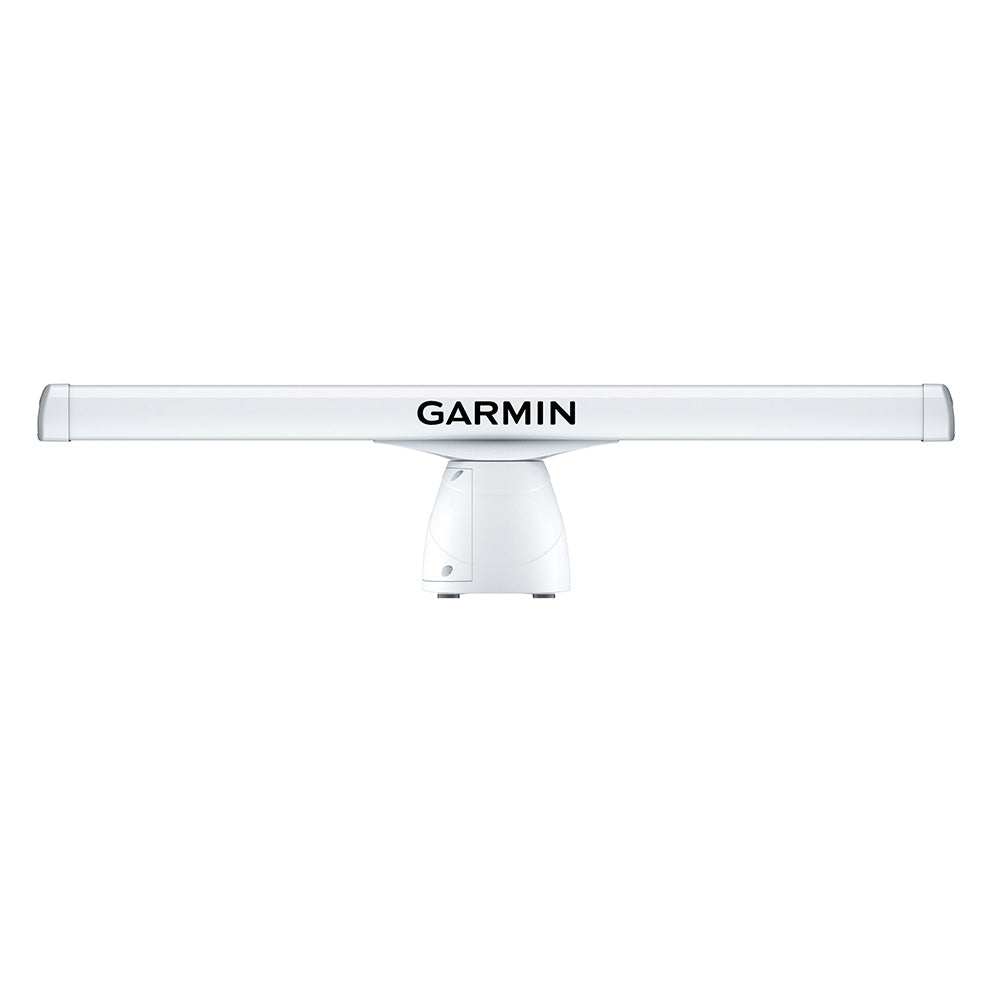 Garmin GMR 2536 xHD3 6 open array radar on a pedestal, 25kW marine radar with detailed antenna and display visible