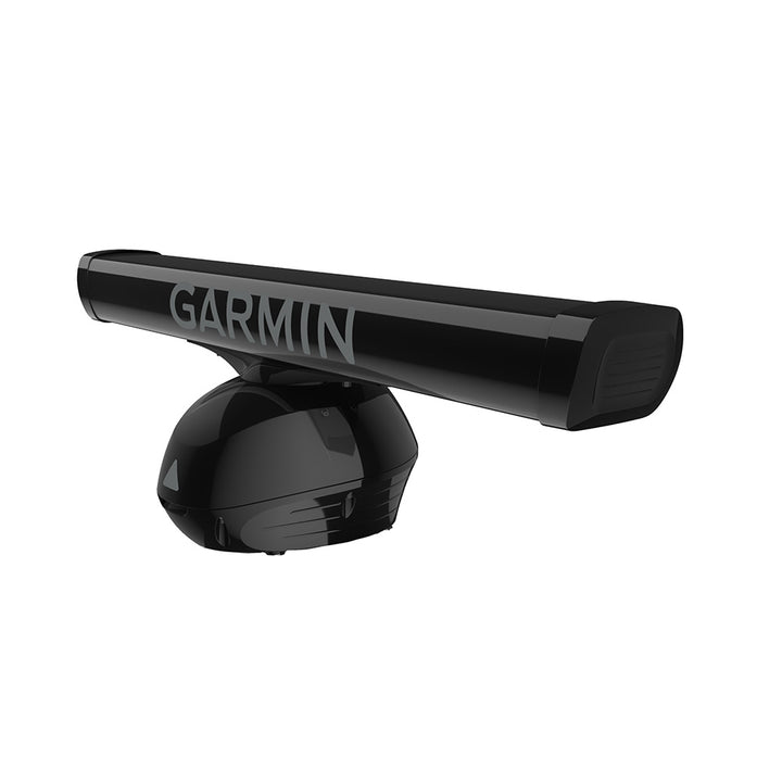 Garmin GMR Fantom 124 radar in black, marine radar device with sleek design, used for navigation and collision avoidance.