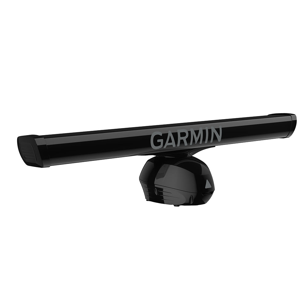 Garmin GMR Fantom 126 Radar in black, marine radar device mounted on a boat for navigation and fish finding.