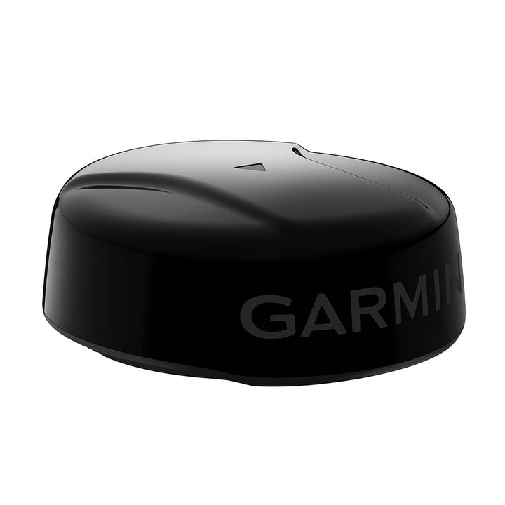 Garmin GMR Fantom 24x Dome Radar in black, displaying the radar dome and control panel in a professional setting.