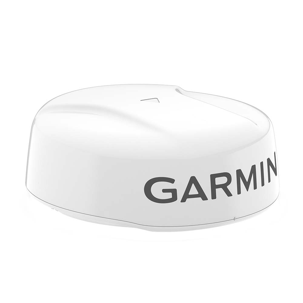 Garmin GMR Fantom 24x Dome Radar in white, marine radar device with dome design for boat navigation.