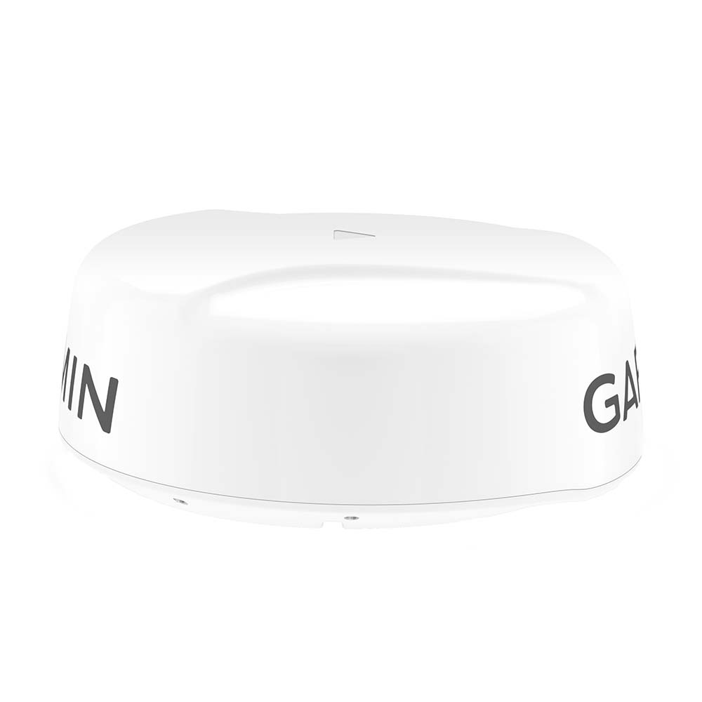 Garmin GMR Fantom 24x Dome Radar in white, a marine radar device with a sleek, white dome design suitable for boat navigation.