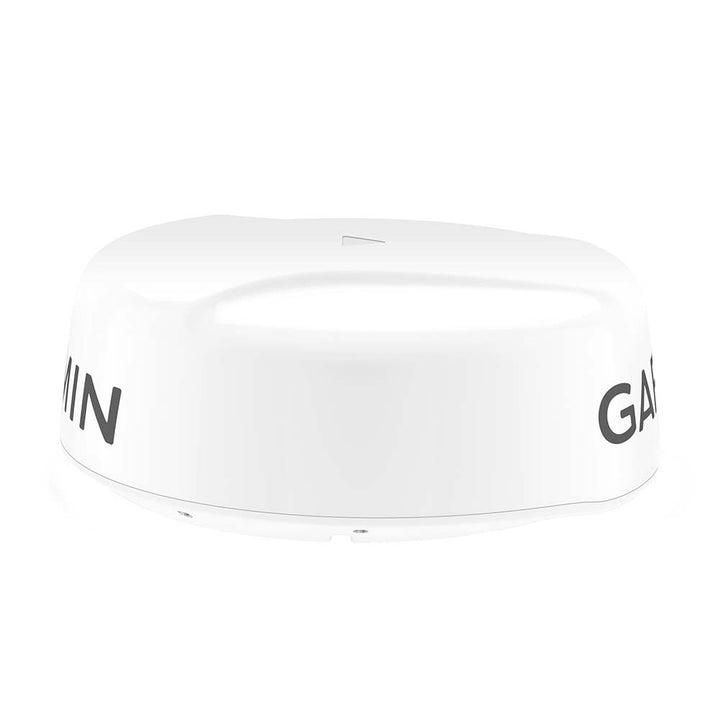 Garmin GMR Fantom 24x Dome Radar in white, a marine radar device with a sleek, white dome design suitable for boat navigation.