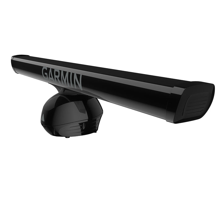 Garmin GMR Fantom 256 radar in black, marine radar device with sleek design and control panel for navigation.