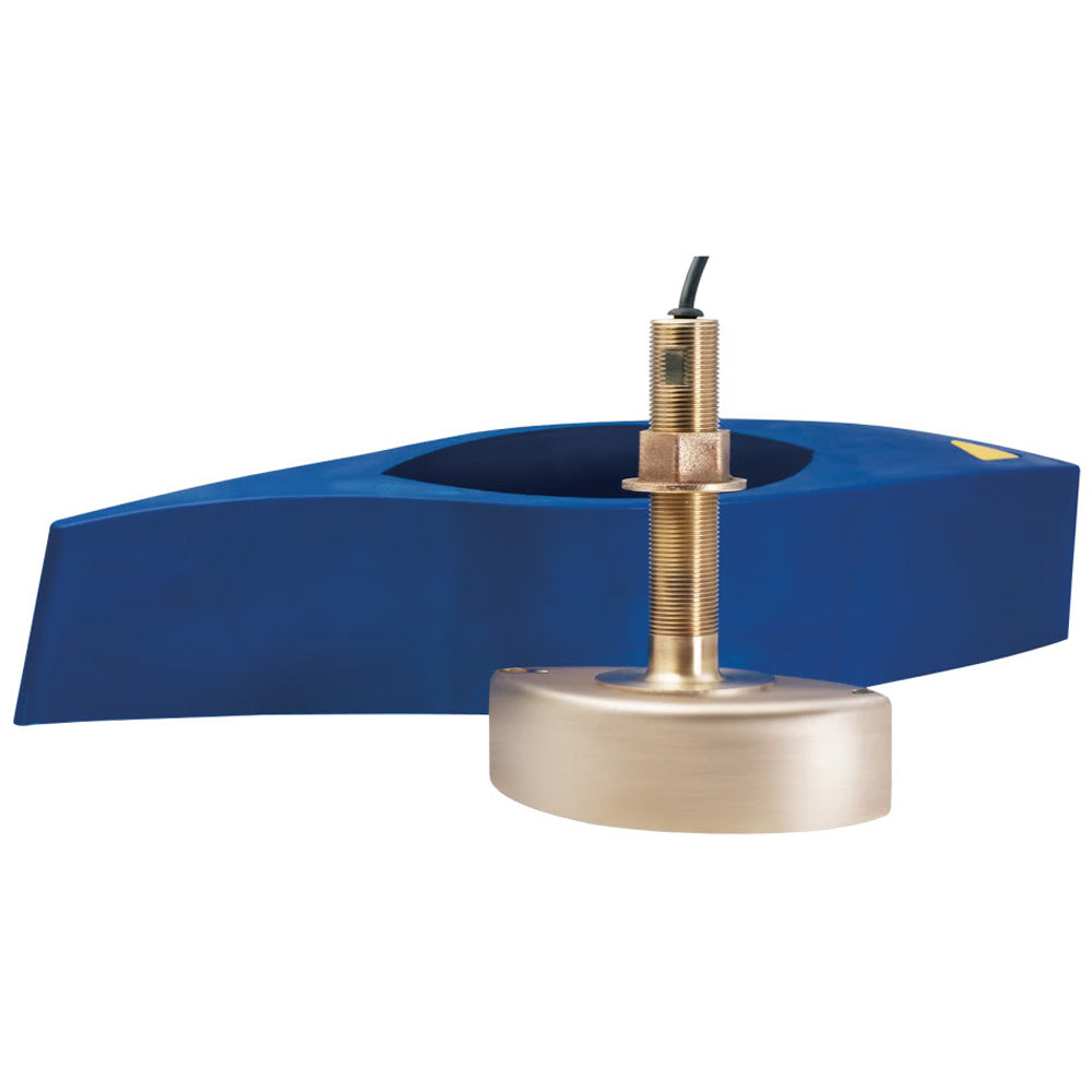 Garmin B265LM bronze thru-hull mount transducer with depth and temperature sensors for marine navigation and fish finding.