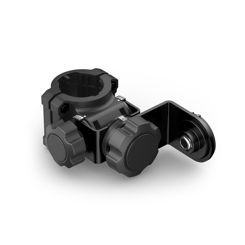 Garmin adjustable perspective shaft mount for LiveScope transducers, trolling motor accessory with flexible mounting options.