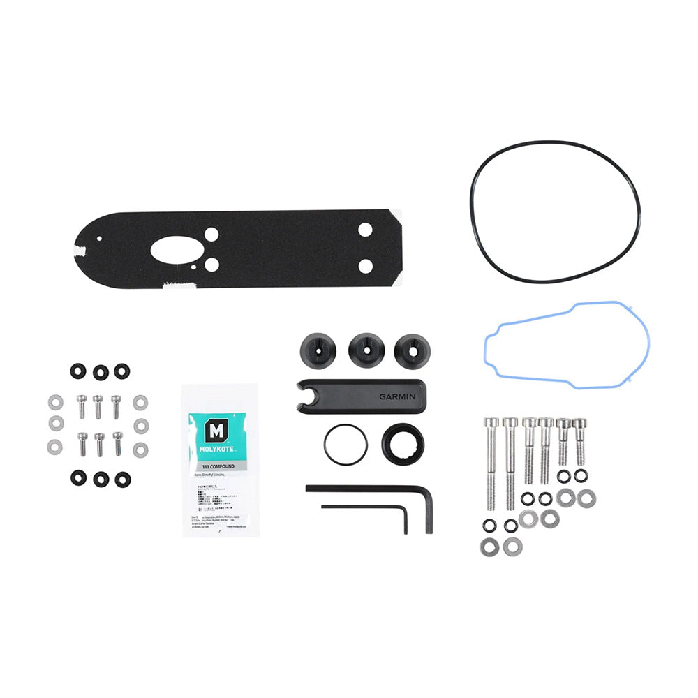Garmin Force Kraken transducer replacement kit for trolling motor accessories, includes transducer and mounting hardware.