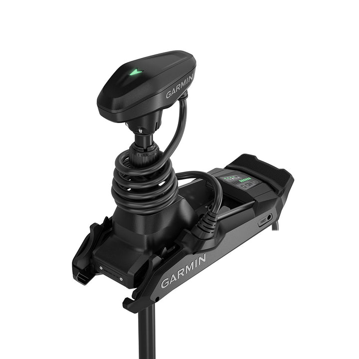 Garmin Force Kraken Black 48-inch trolling motor with GT56UHD transducer for fishing boats.