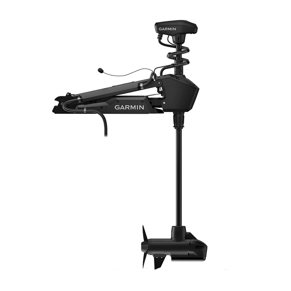 Garmin Force Pro 50-inch trolling motor with built-in GT56UHD-TR transducer, designed for boat fishing and marine navigation.