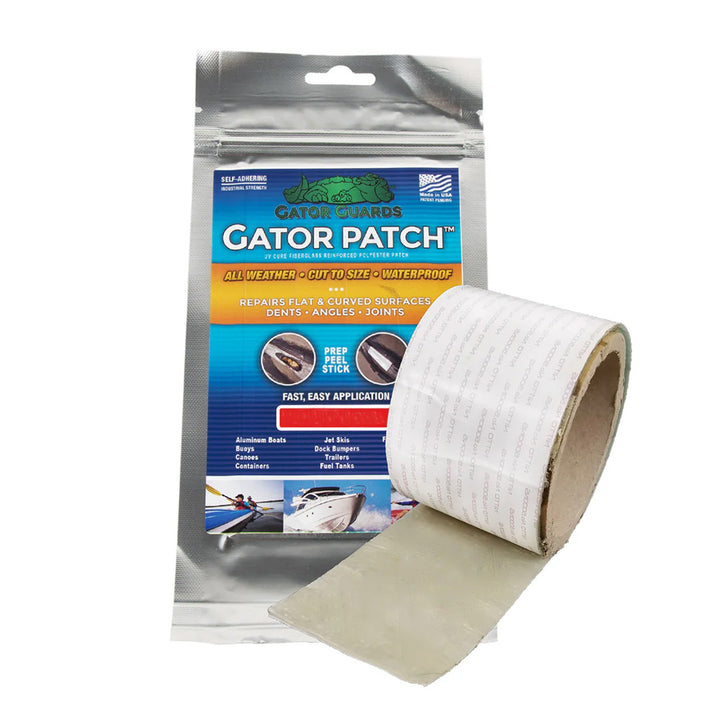 Gator Guards Gator Patch 6x9-inch fiberglass reinforced repair patch for boat or marine repairs.