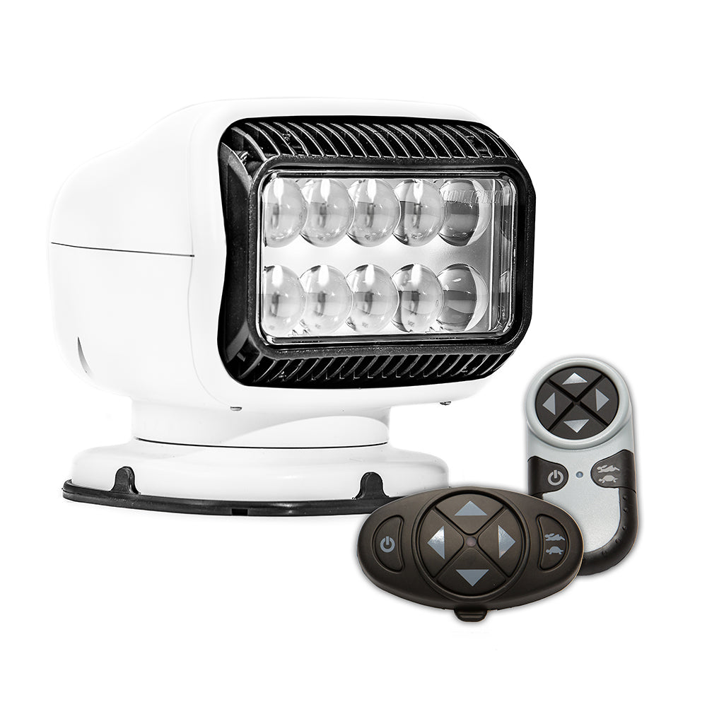 Golight Radioray GT Series search light with white LED, permanent mount, wireless handheld and dash remote control.