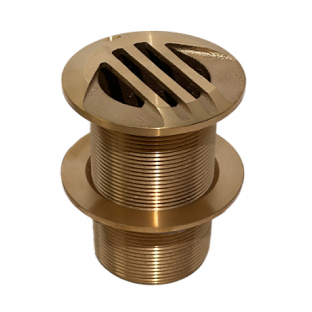 GROCO 1-1/2 inch slotted hi-speed thru-hull fitting with nut, durable marine thru-hull fitting for boat installation.