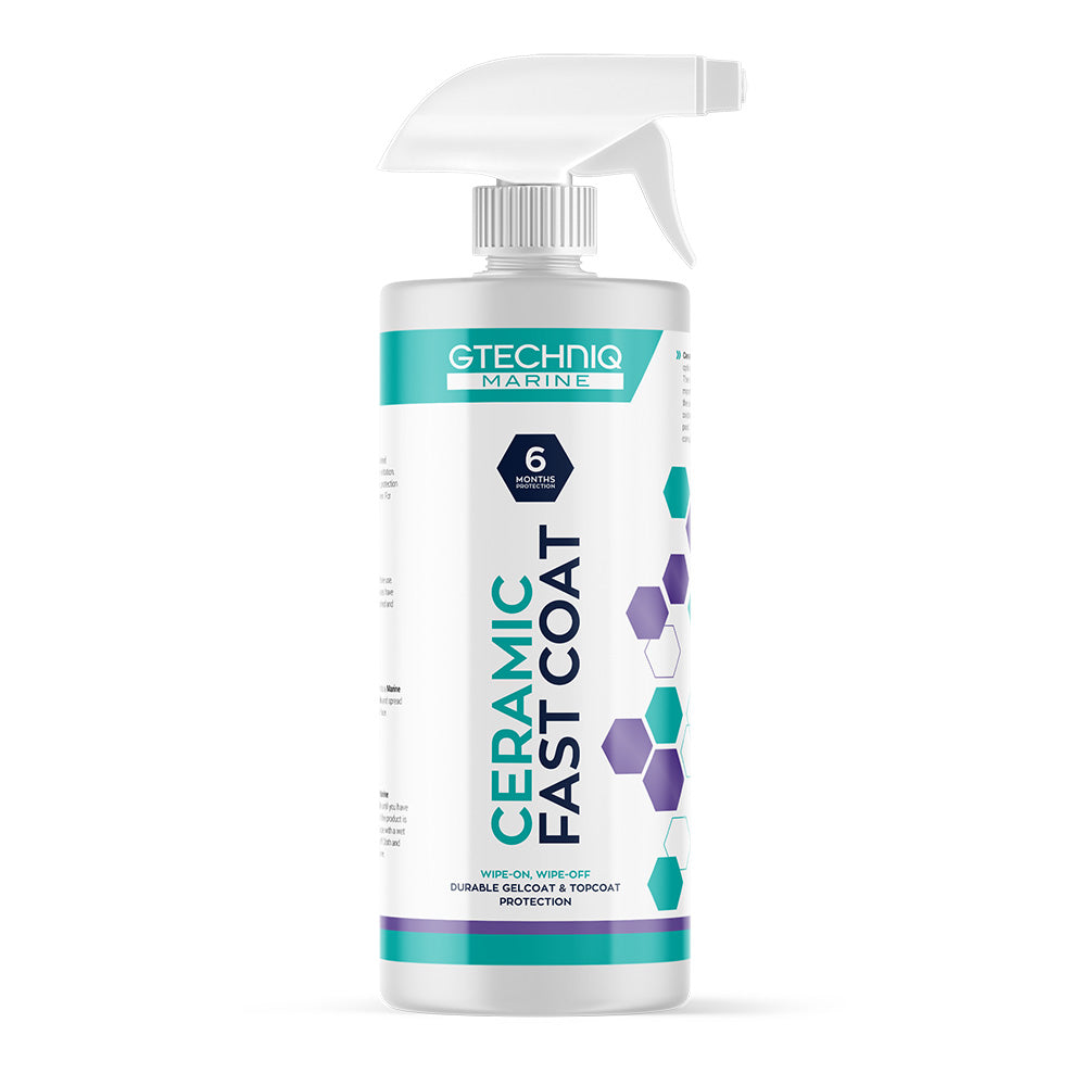 Gtechniq Ceramic Fast Coat 500ml bottle for car cleaning and protection, featuring a sleek design and easy application.