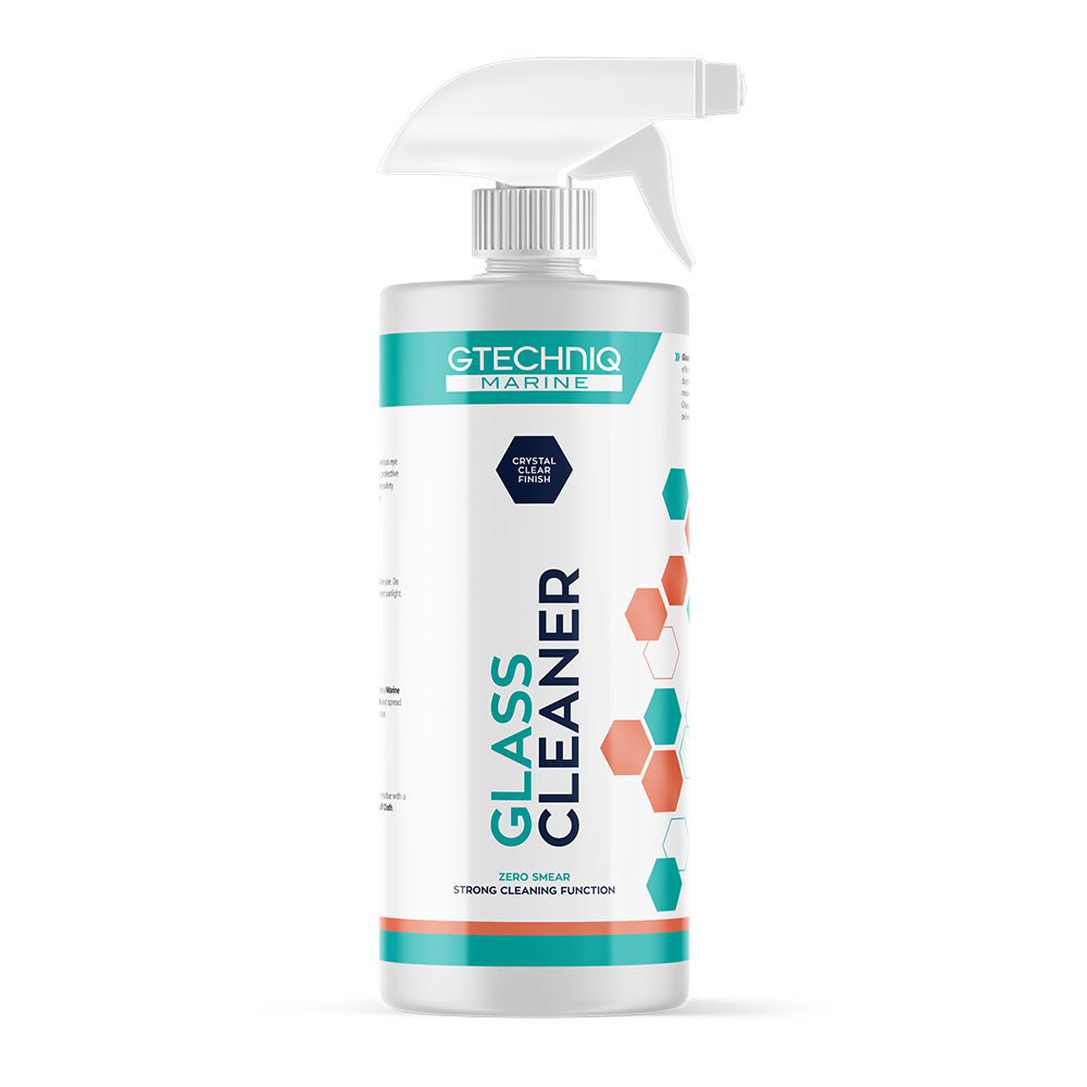 Gtechniq Glass Cleaner 500ml cleaning spray for streak-free, clear glass surfaces with a sleek bottle design.