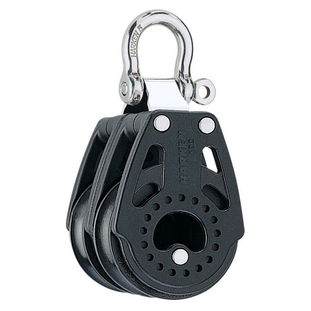 Harken 40mm Carbo Air double fixed block, marine sailing hardware with lightweight carbon construction and sturdy design.