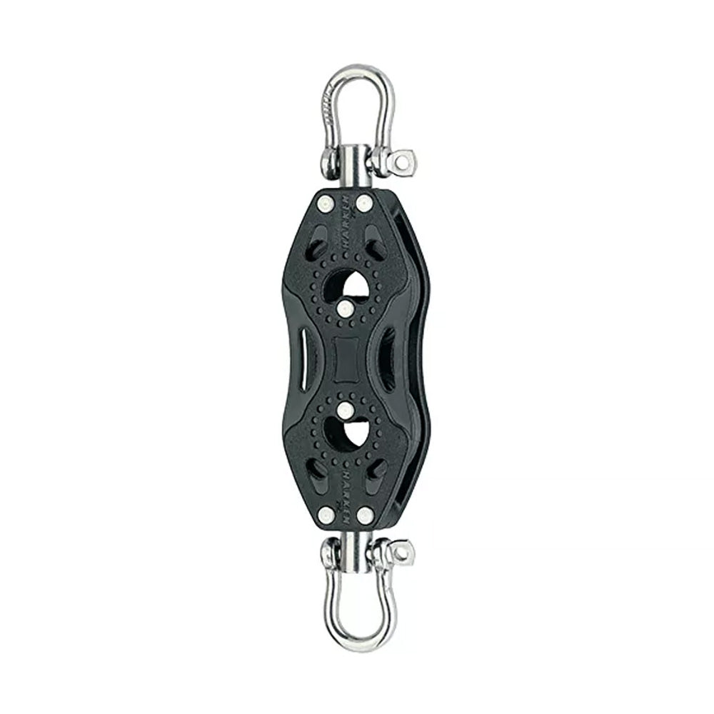 Harken 29mm Carbo Double Swivel Symmetrical Fishing Pulley, durable hardware for fishing and sailing applications.