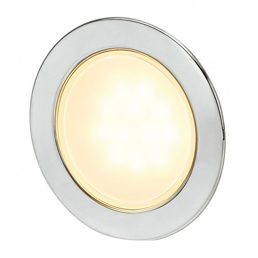 Feu de position rond Hella Marine EuroLED 95 Gen 2 à LED blanc chaud - Enjoliveur en acier inoxydable