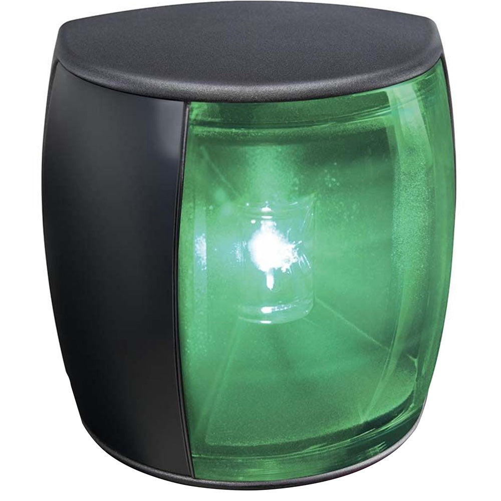 Hella Marine 2 NM NaviLED PRO starboard navigation lamp in black, marine navigation light for boats, compact and durable design