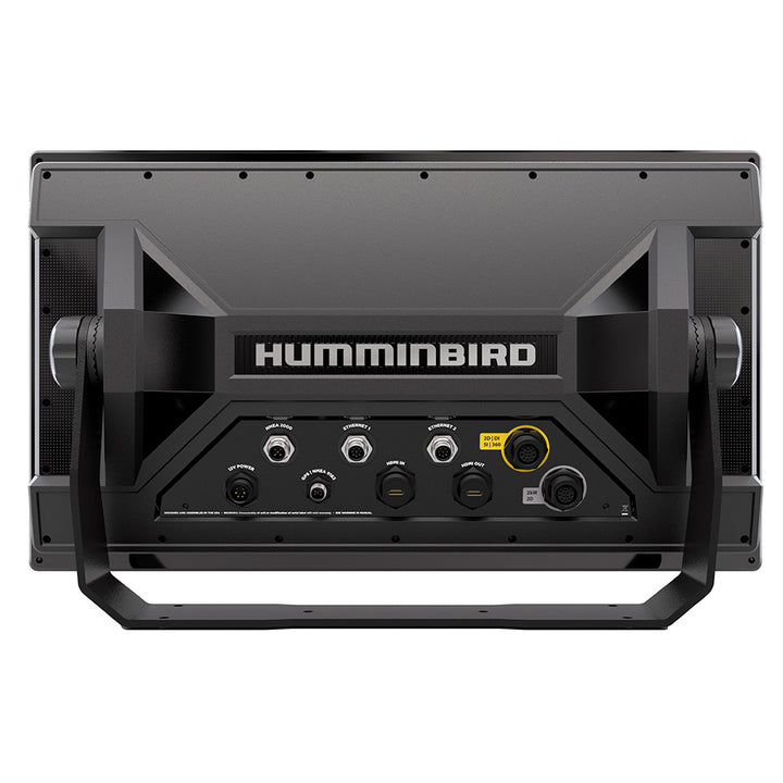 Humminbird Apex 19 VX MSI+ GPS fishfinder combo display showing chartplotter interface and sonar readings without transducer.