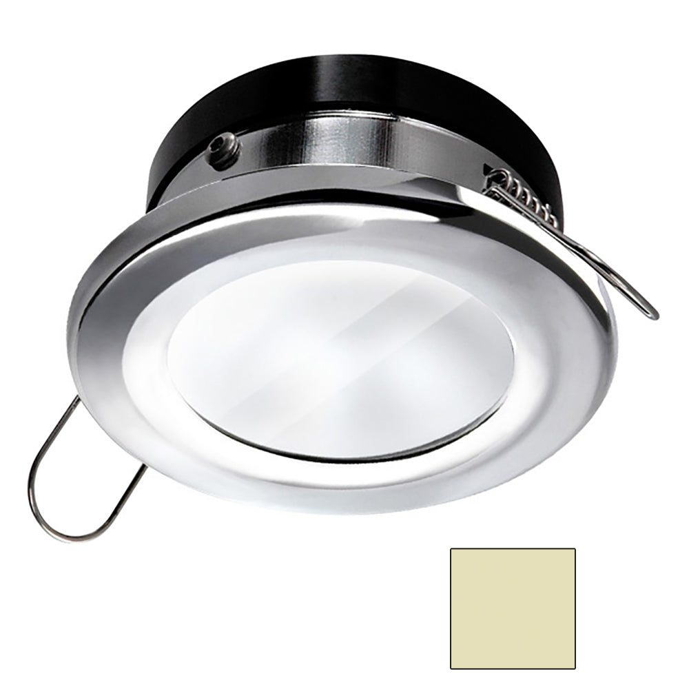 i2Systems Apeiron A1110Z 4.5W spring mount round dome down light in polished chrome finish with warm white illumination