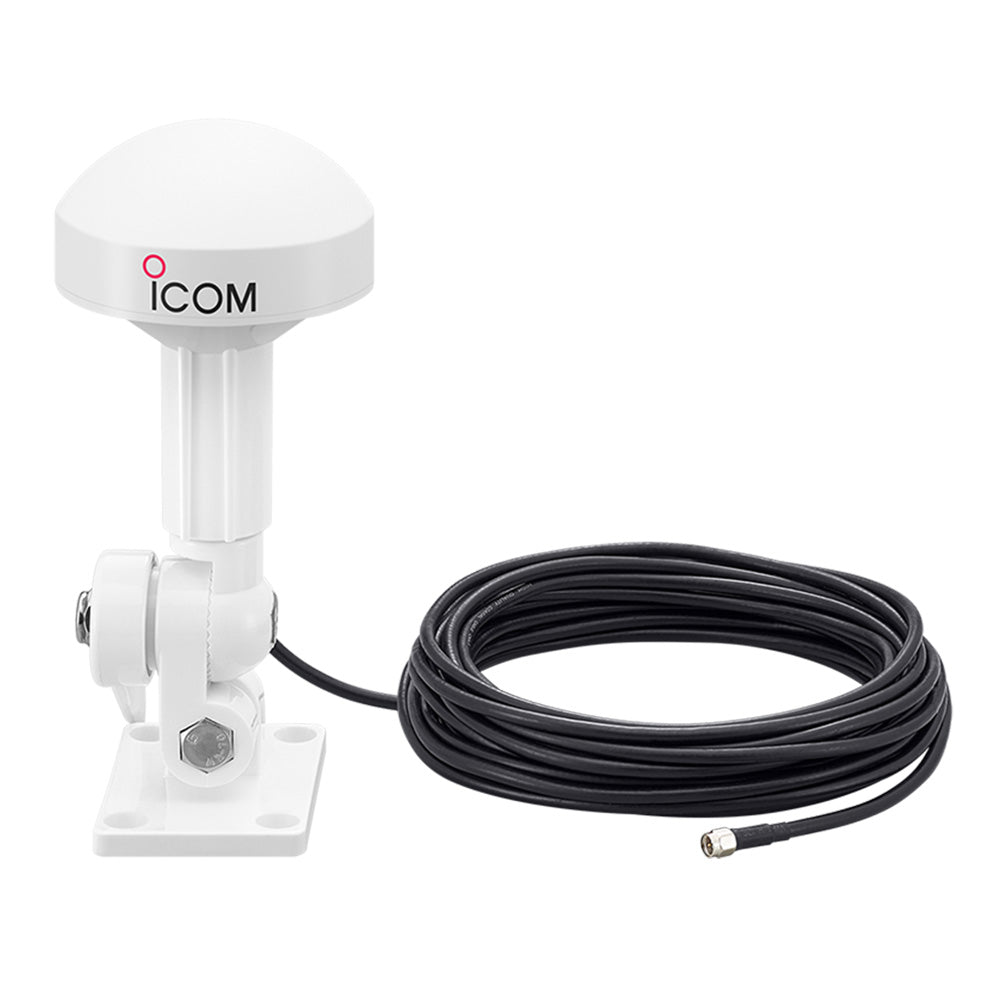 Icom GPS antenna replacement for MA-510TR radio, showcasing a compact antenna accessory with connector and mounting features.