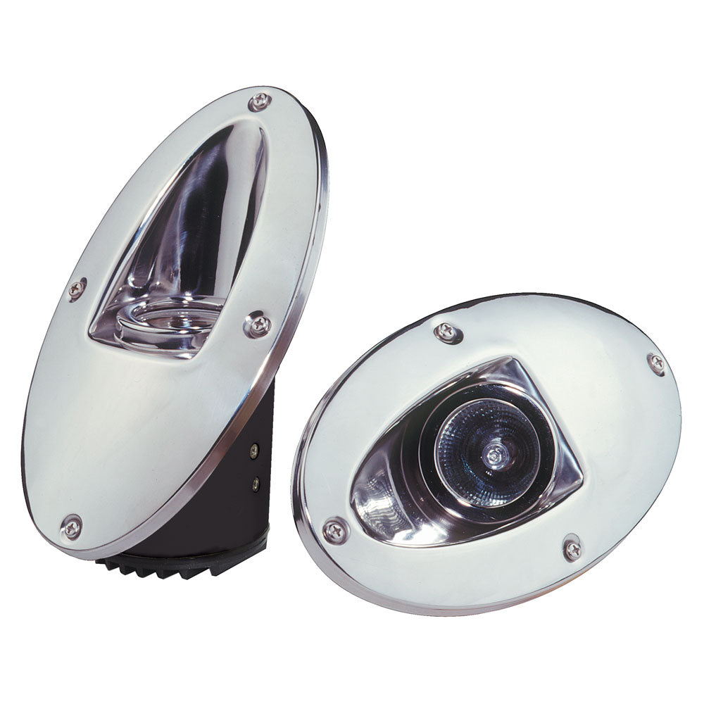 Innovative Lighting Chrome Hull Docking and Back-Up LED Flood/Spreader Lights mounted on a boat for enhanced visibility and safety