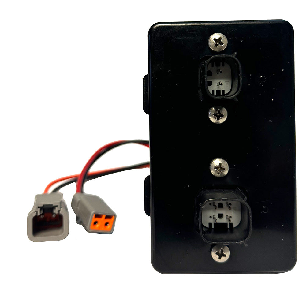 Jabsco Treatment System Relay Box for 12V systems, accessory component with circuit connections and control interface.