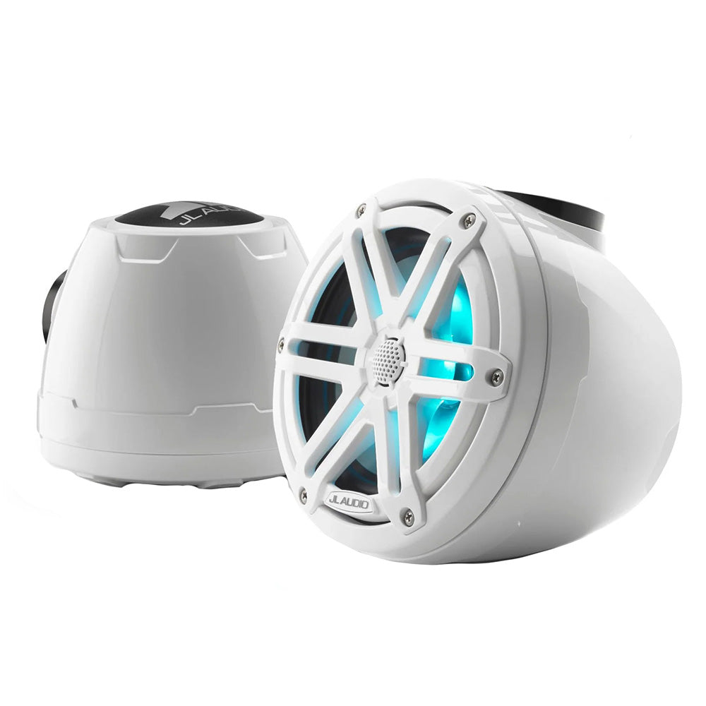 Enceintes coaxiales fermées JL Audio M3 VeX Series 6,5" avec éclairage LED RVB et grilles sport blanches - M3-650VEX-Gw-S-Gw-i