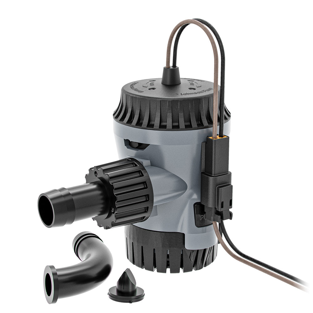 Johnson Pump Aqua Void automatic bilge pump, 800 GPH capacity, 12V, compact design for marine bilge water removal.