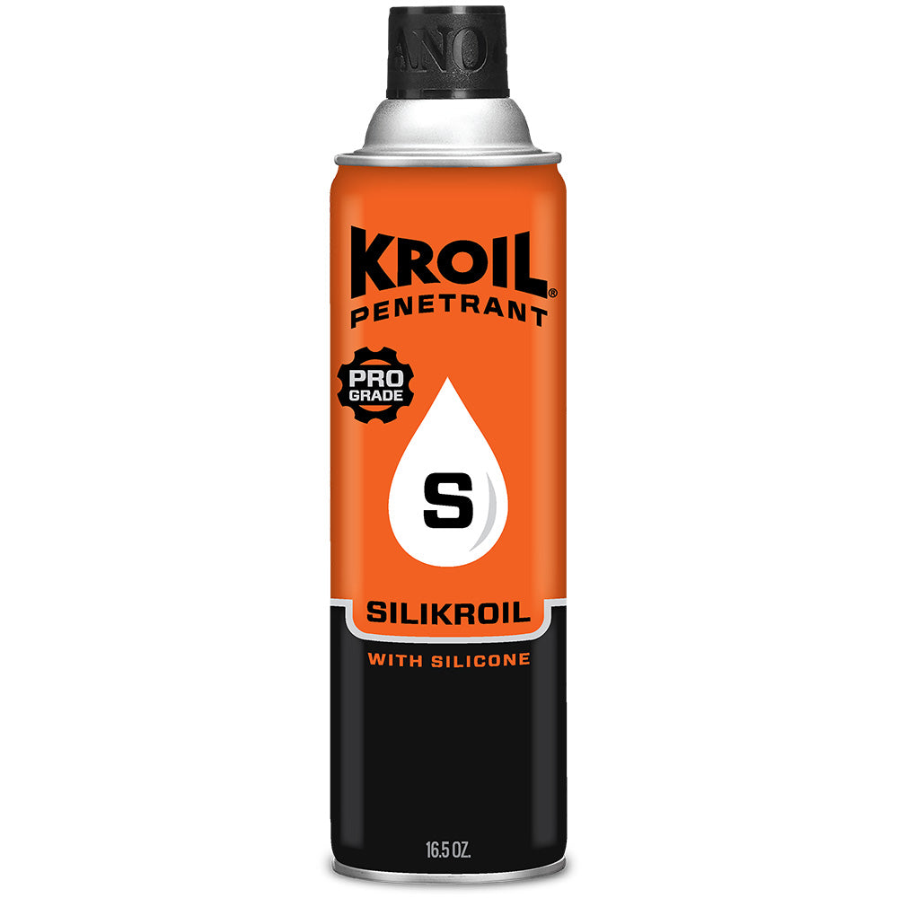 Kroil Silikroil Penetrant aerosol spray can, 16.5oz, for cleaning and lubrication with silicone for rust and corrosion protection.