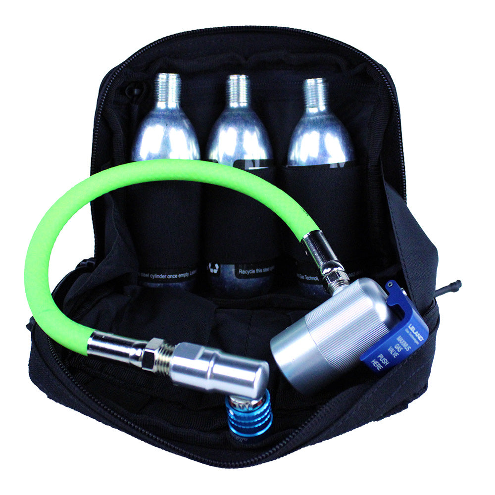 Leland Maximum Inflation Maximus instant tire filling kit accessory for quick, easy tire inflation and repair.