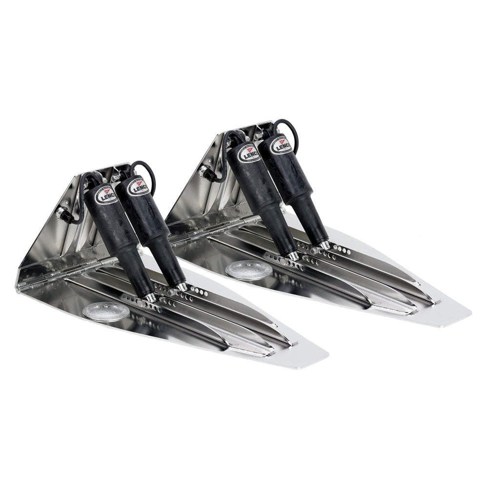 Lenco Marine 21x14 inch high-performance trim tab kit without switch, for 12V boats, includes trim tabs and mounting hardware.