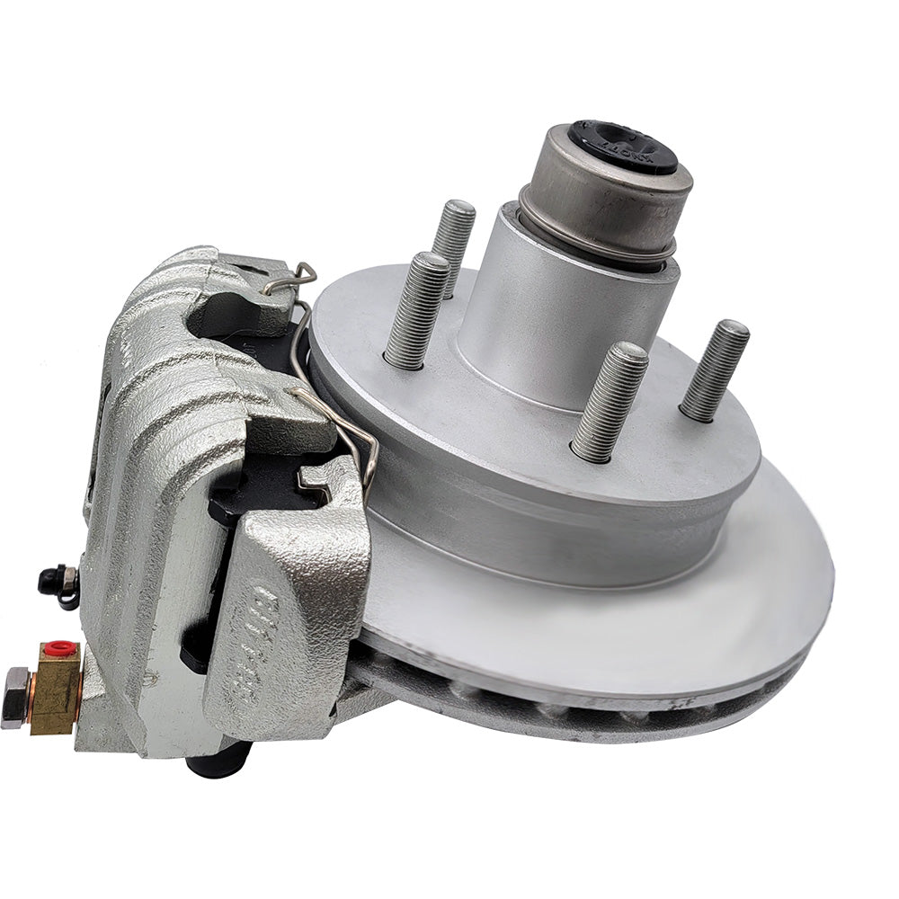 Load Rite 10 AutoFlex Knott disc brake kit with bearings and hubs, shown assembled with brake components and mounting hardware.